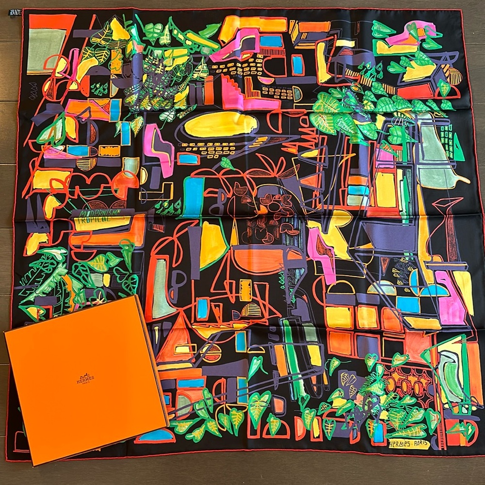 Hermes Multicolor Silk Scarf